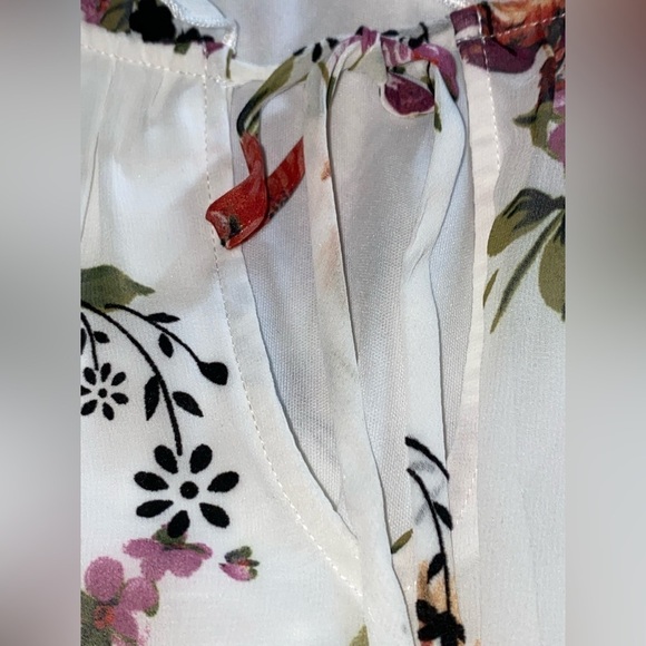 Basil & Lola Chiffon‎ Coquette Milkmaid Sheer Floral Mini Dress Fairycore Size M - Picture 4 of 7